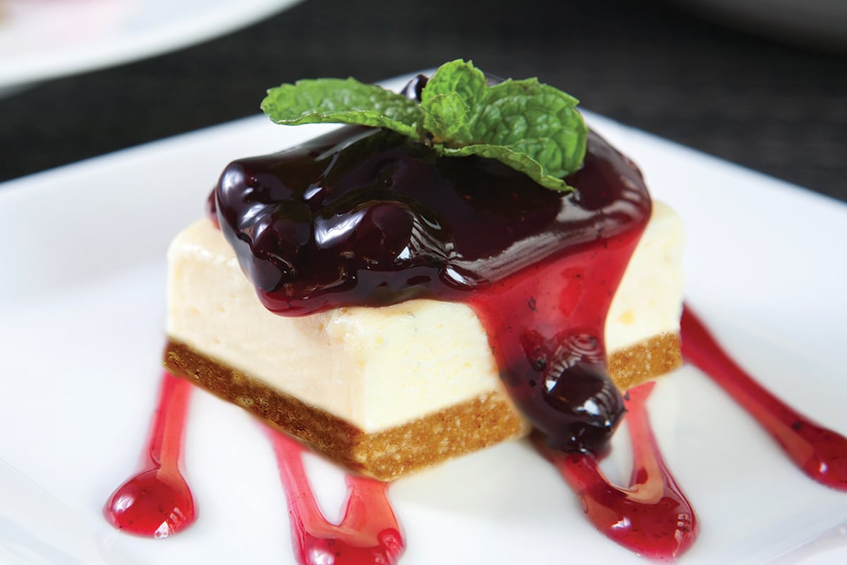 Creamy Cheesecake with Blueberry Sauce TheWineBuzz